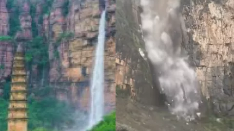 河南焦作云台山天瀑落石事件