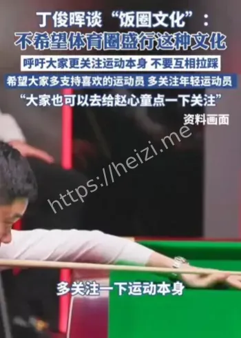 丁俊晖抵制饭圈文化