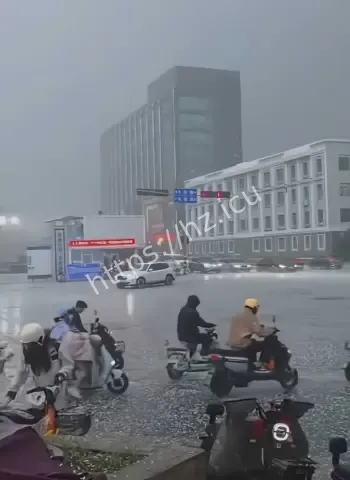 街道汽车全被冰块覆盖